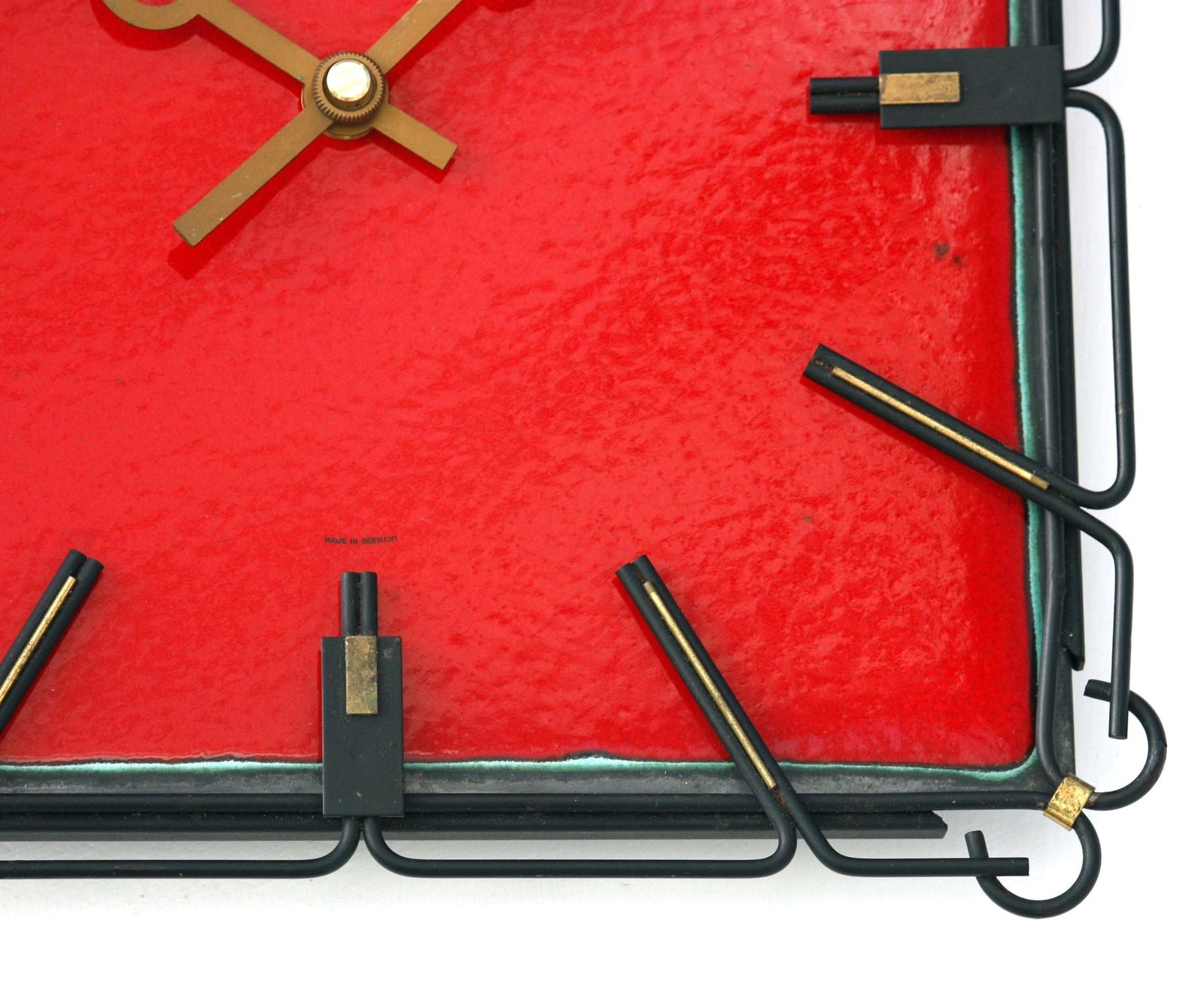 Vintage Mid Century Style Wall Clock   27cm Ceramic Retro Style German Red Fat Lava Clock Gift Off The Wall Clocks photo Home Decor