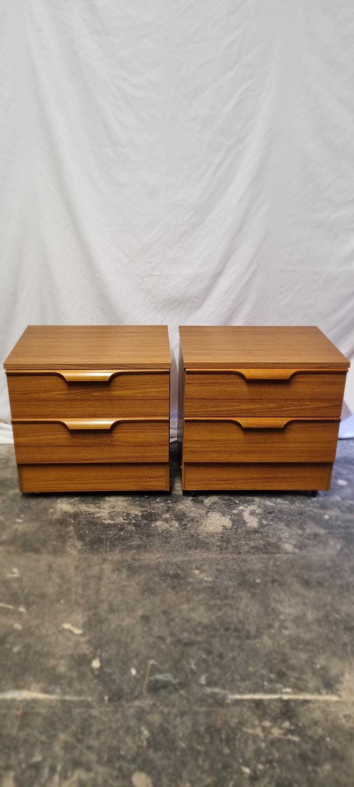 Pair Of Austinsuite Bedside Cabinets/Chest Of Drawers. photo vintage