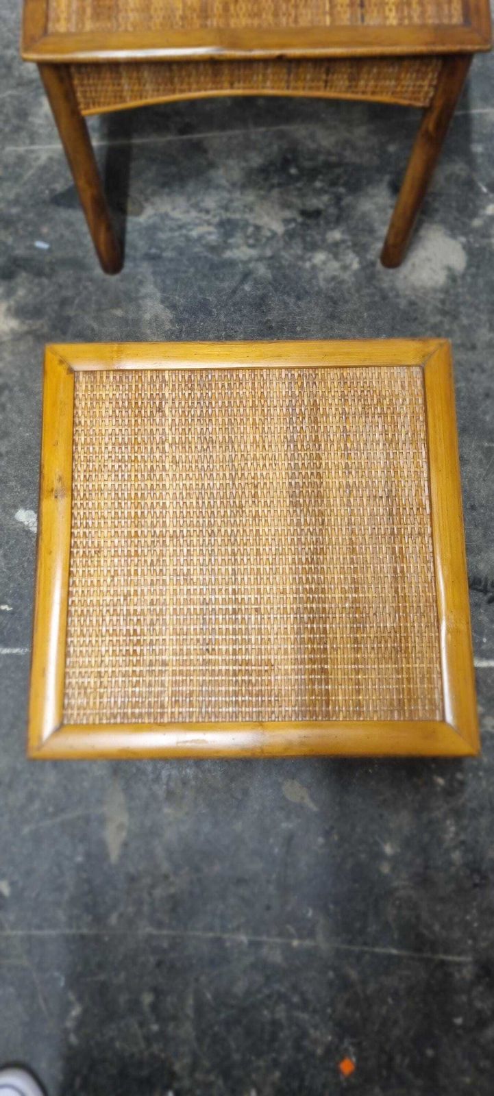photo for sale Vintage Bamboo Rattan Nest Of Tables.