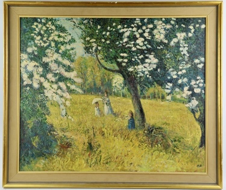 Girls In A Wooded Glade   John Ash Oil Painting (1926 1999)