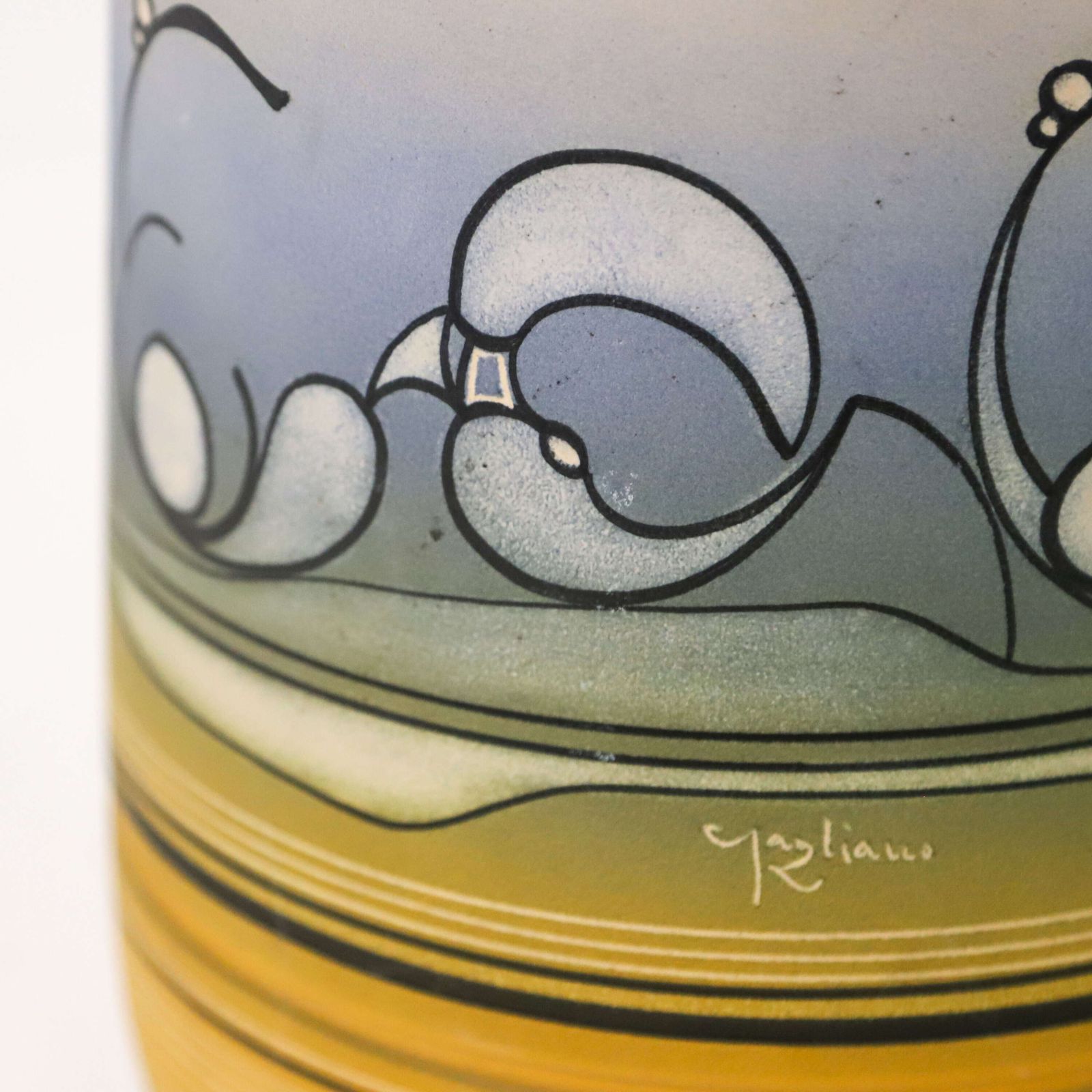 Mid‑Century Sicilian Floor Standing Studio Pottery Vase, Signed Robert Gagliani photo vintage