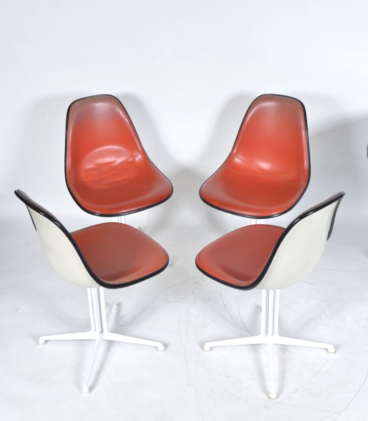 Midcentury Charles & Ray Eames Herman Miller Dining Room Set 4 X La Fonda Chairs & Table photo vintage