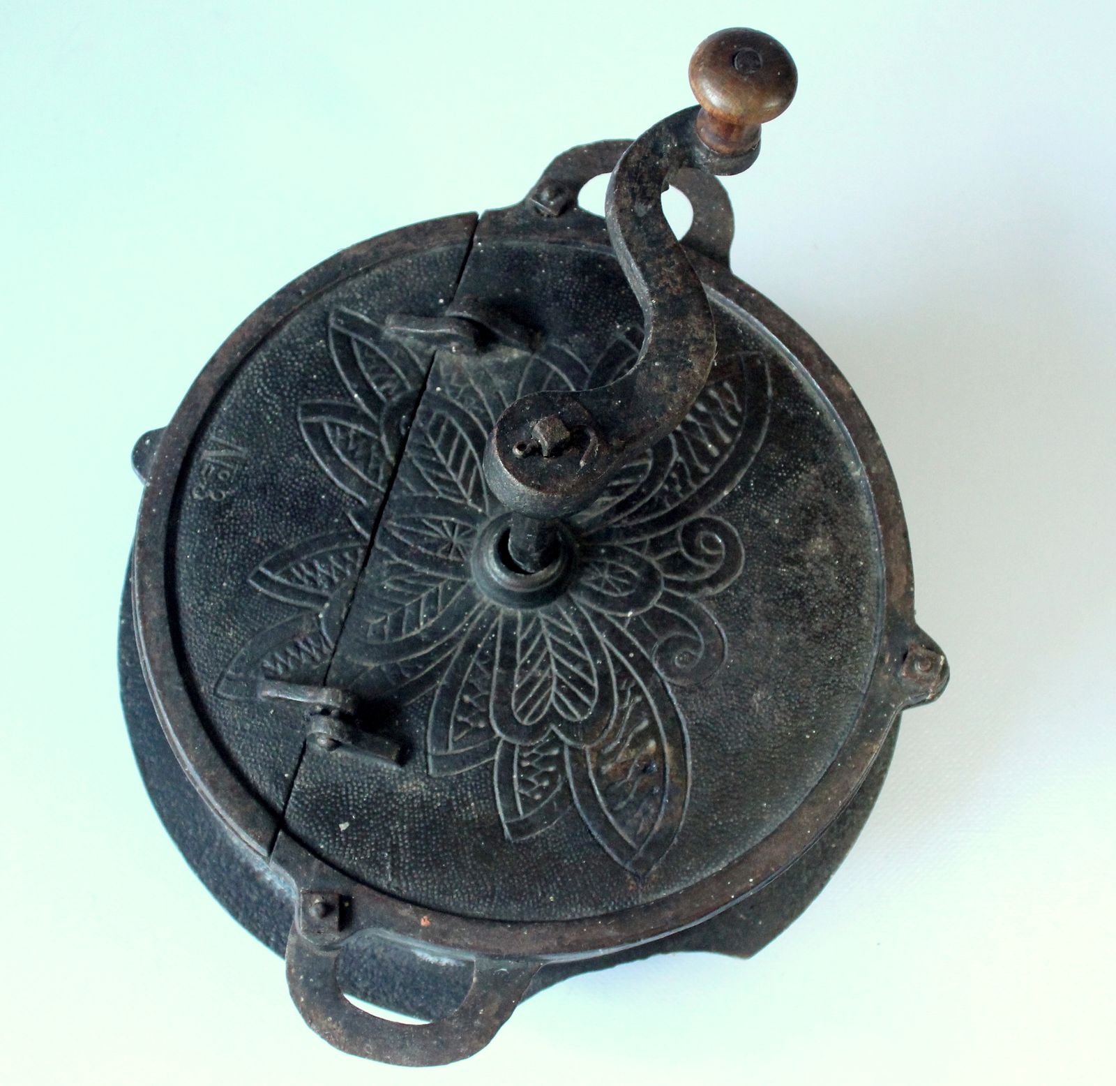1920s Antique Coffee Roaster Made Of Cast Iron photo furniture