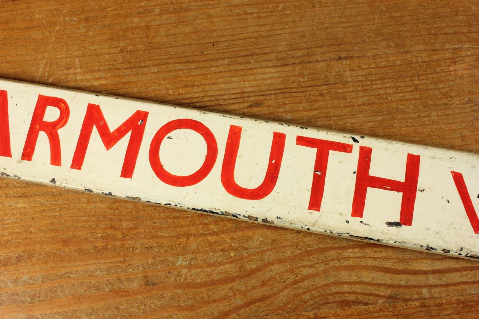 photo vinterior Antique Yarmouth Vauxhall Destination Sign. Train Station Sign C1930.