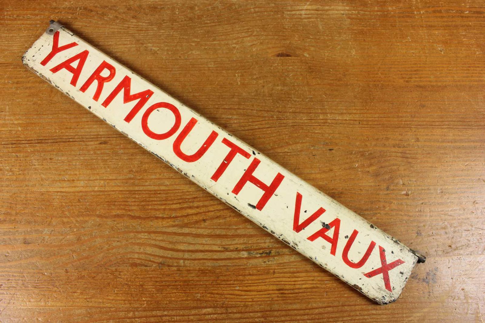 photo buy Antique Yarmouth Vauxhall Destination Sign. Train Station Sign C1930.