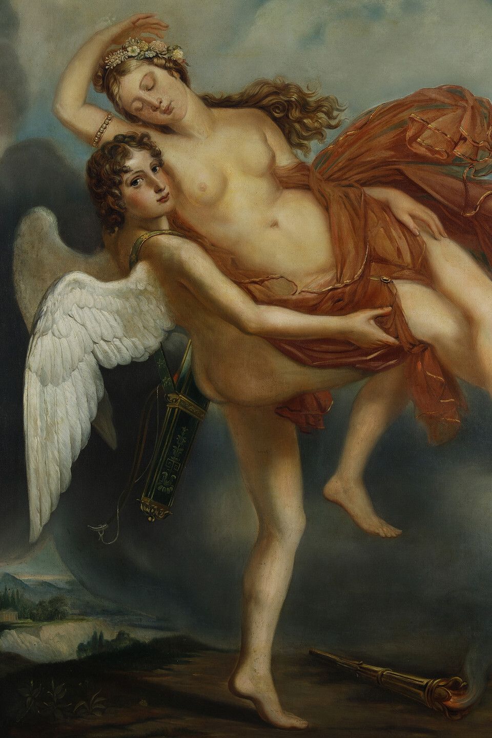 Very Large Painting Of Psyche And Love From The French Neoclassical School photo 15444.0