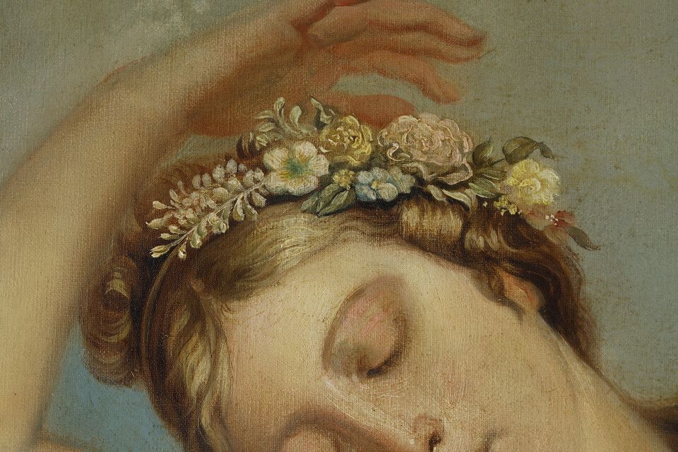 Art Very Large Painting Of Psyche And Love From The French Neoclassical School photo