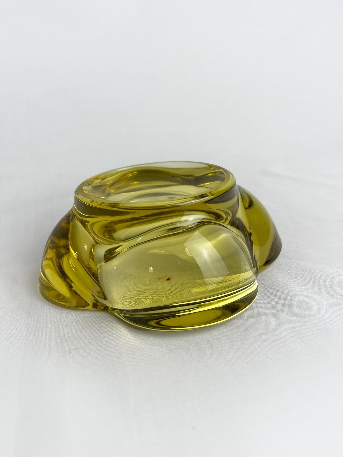 Vintage Art Glass 1960s R Jurnikl Rosice Sklo Yellow Bowl Pattern 1175 Bohemian, Retro Art Glass Bowl, Czech Vintage Glass, Bright Yellow photo 30.0