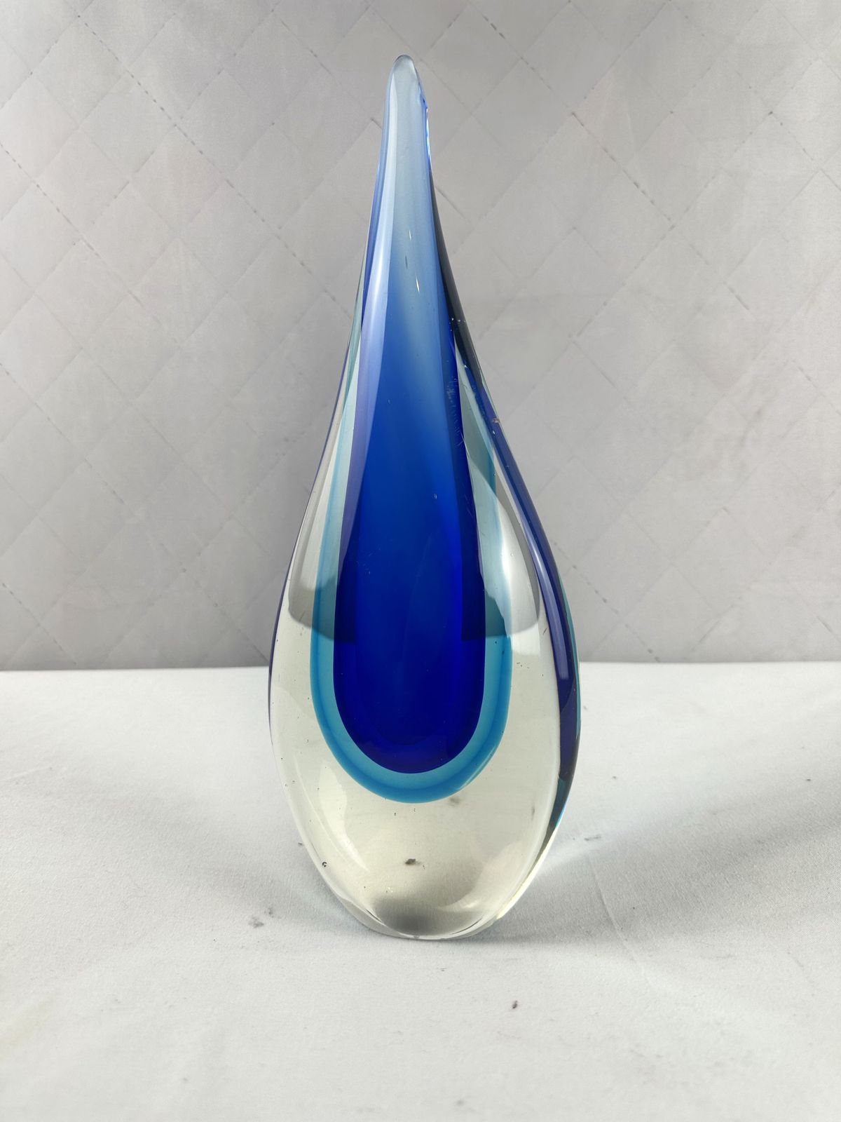 Vintage 1960s Teardrop Murano Glass Sculpture By Flavio Poli Sommerso. photo furniture