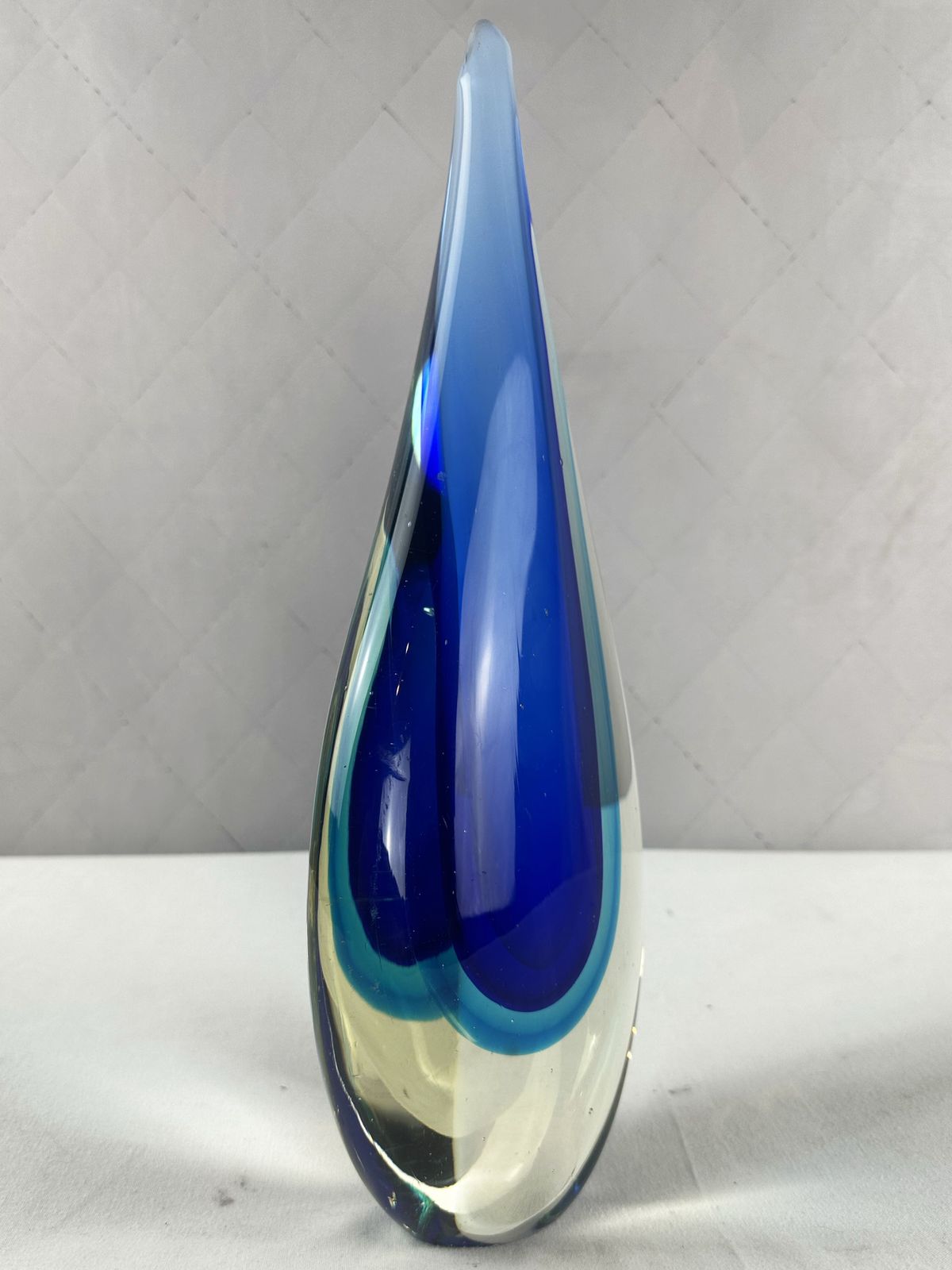 Vintage 1960s Teardrop Murano Glass Sculpture By Flavio Poli Sommerso. photo vinterior