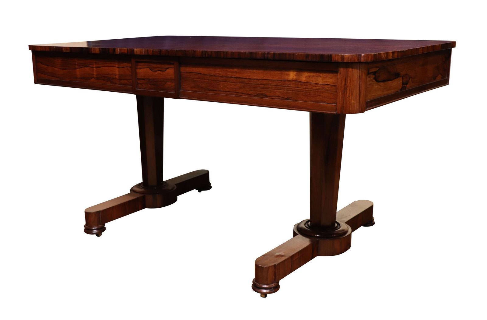 Fine William IV Figured Rosewood Writing Table / Library Desk C.1835 photo for sale