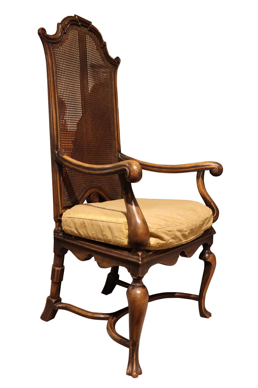 Fine Pair Of William & Mary Style Walnut High Back Caned Armchairs, C.1900 photo 633.0