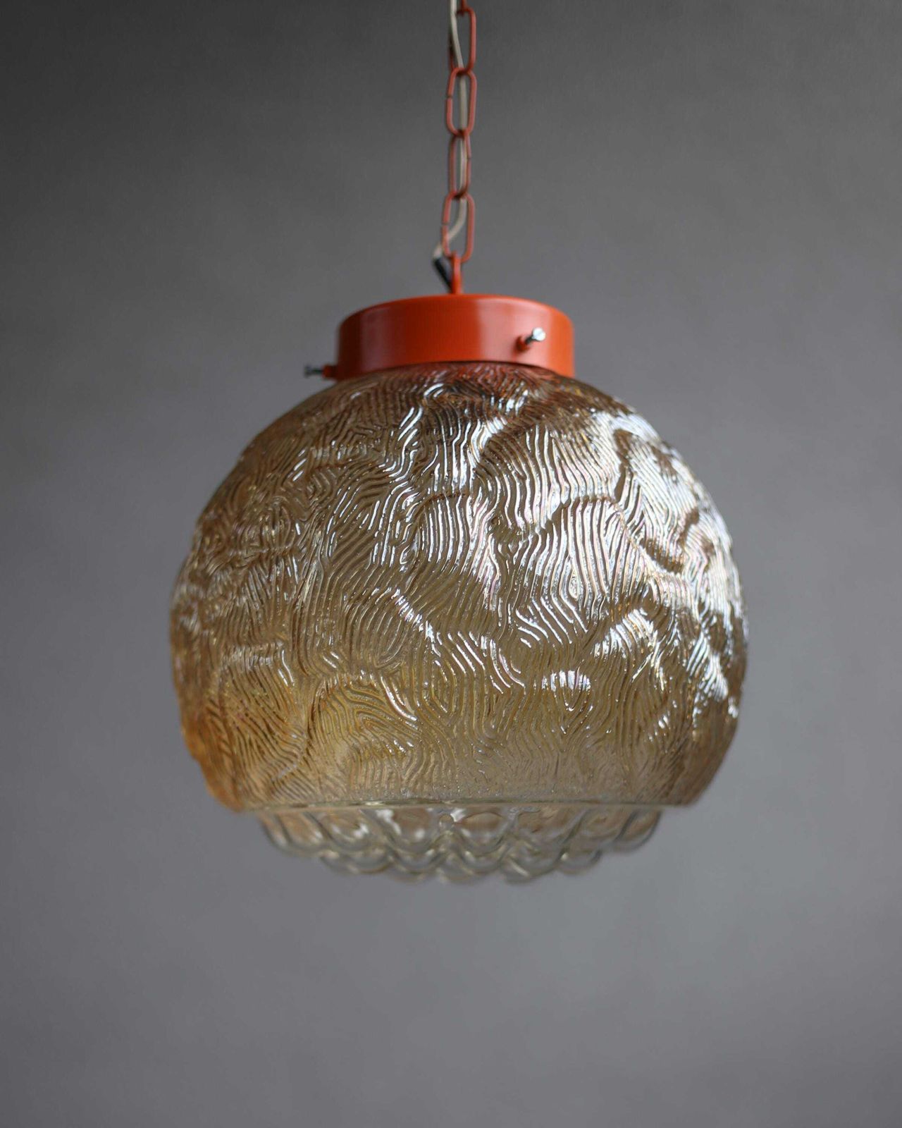 Xl Modernist Amber Glass Pendant Lamp – Sijaj Hrastnik Mid Century Globe Light, Made In Yugoslavia, 70s Lamp photo furniture