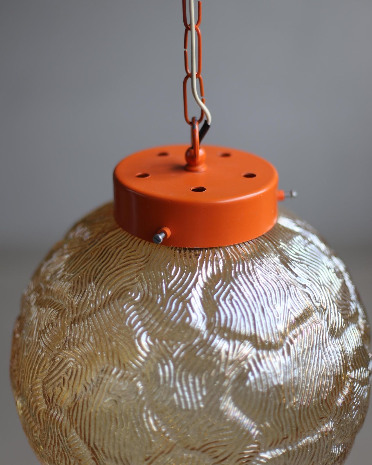 Xl Modernist Amber Glass Pendant Lamp – Sijaj Hrastnik Mid Century Globe Light, Made In Yugoslavia, 70s Lamp photo buy