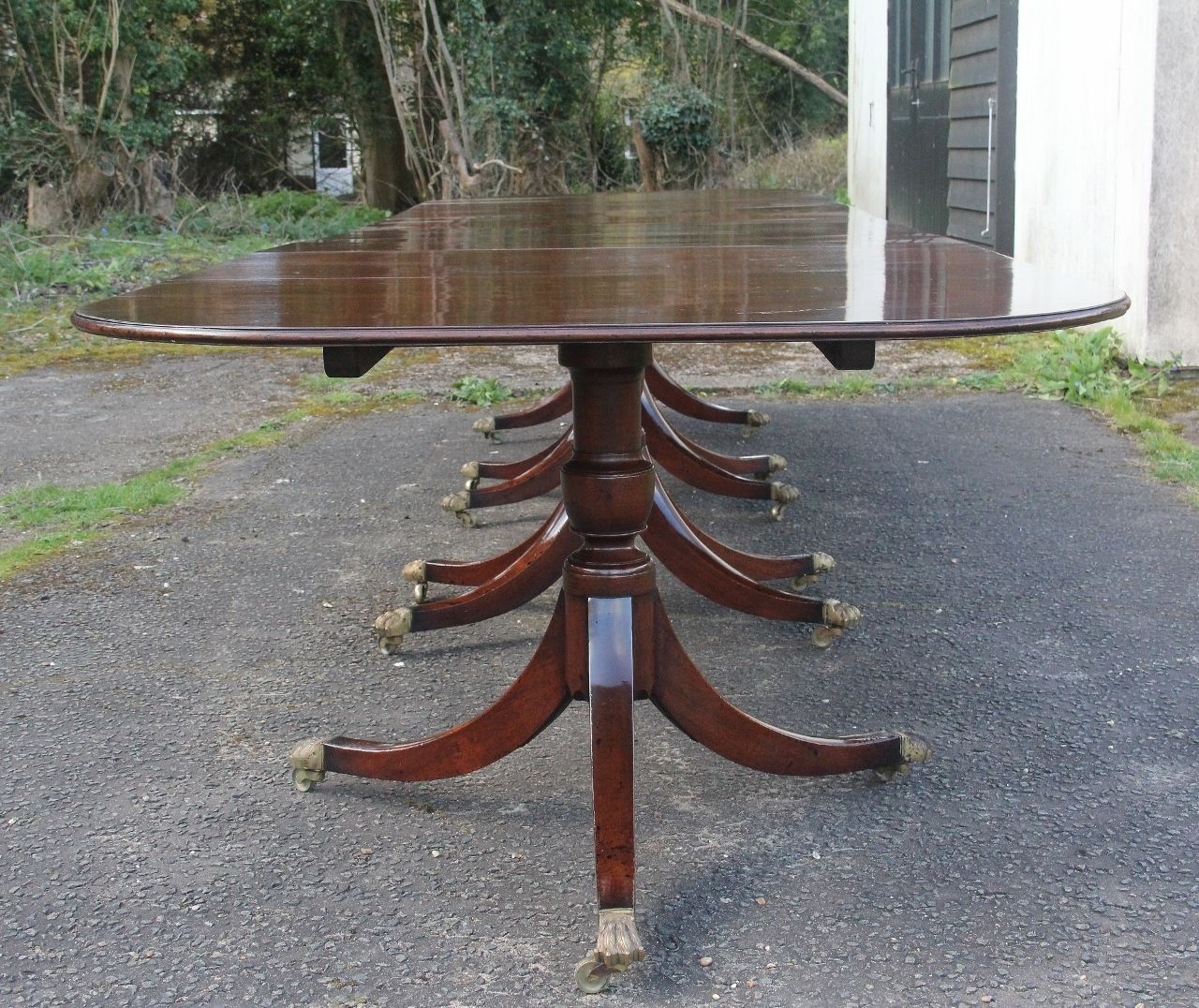 A Large Early 20th Century Mahogany Four Pedestal Dining Table photo for sale