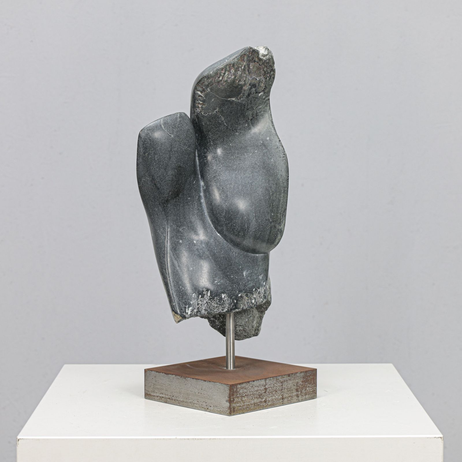 Abstract Dolomite Stone Sculpture By Ineke Van Zuuren, Netherlands, 1980s photo furniture