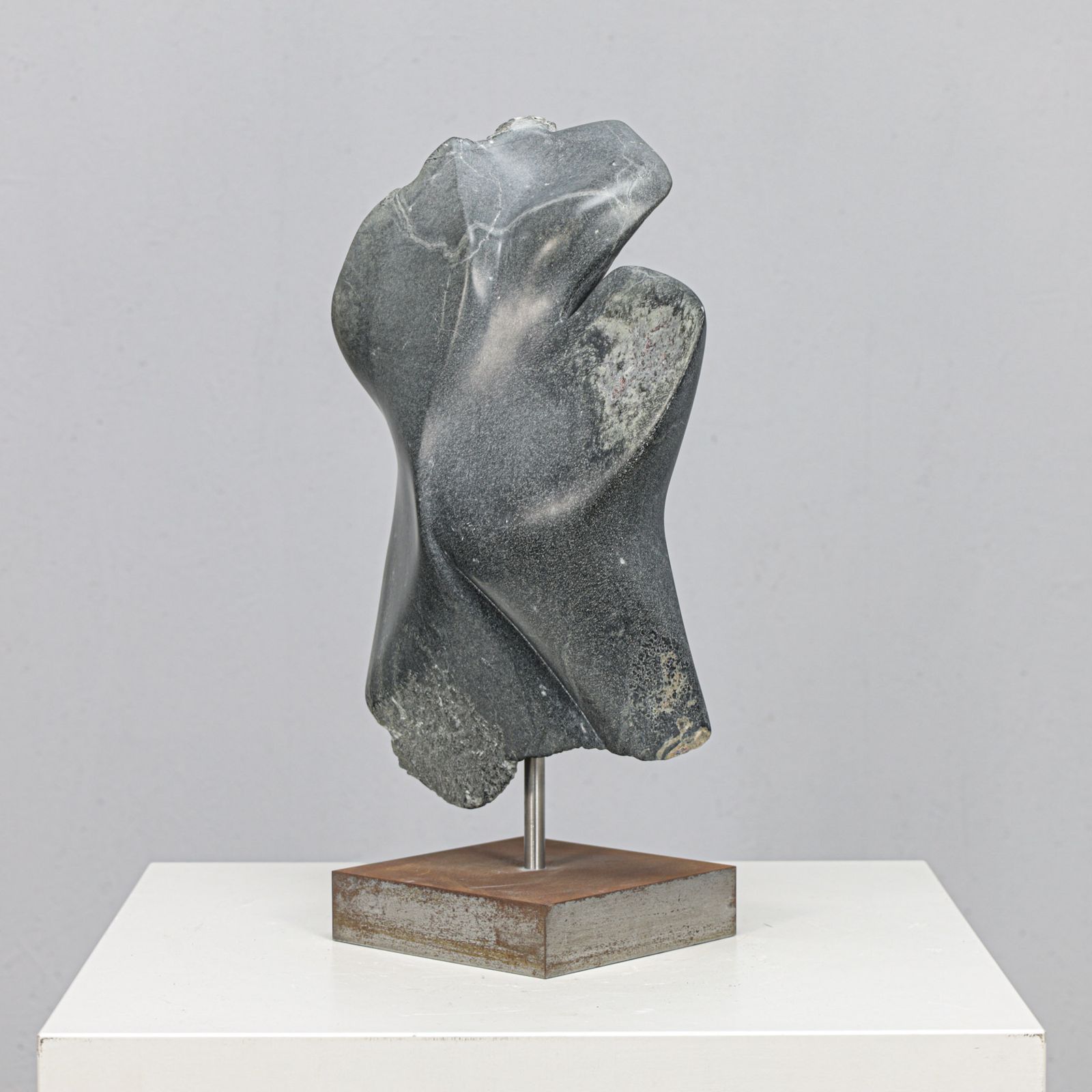 Abstract Dolomite Stone Sculpture By Ineke Van Zuuren, Netherlands, 1980s photo Art
