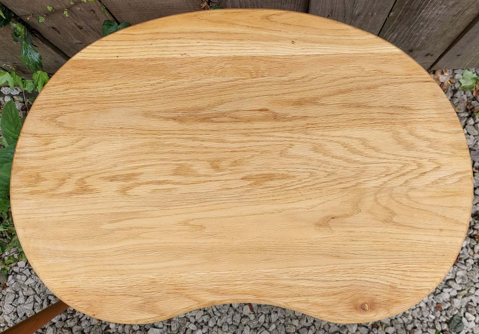 Mcm Kidney Shaped Oak Nest Of Tables photo vintage