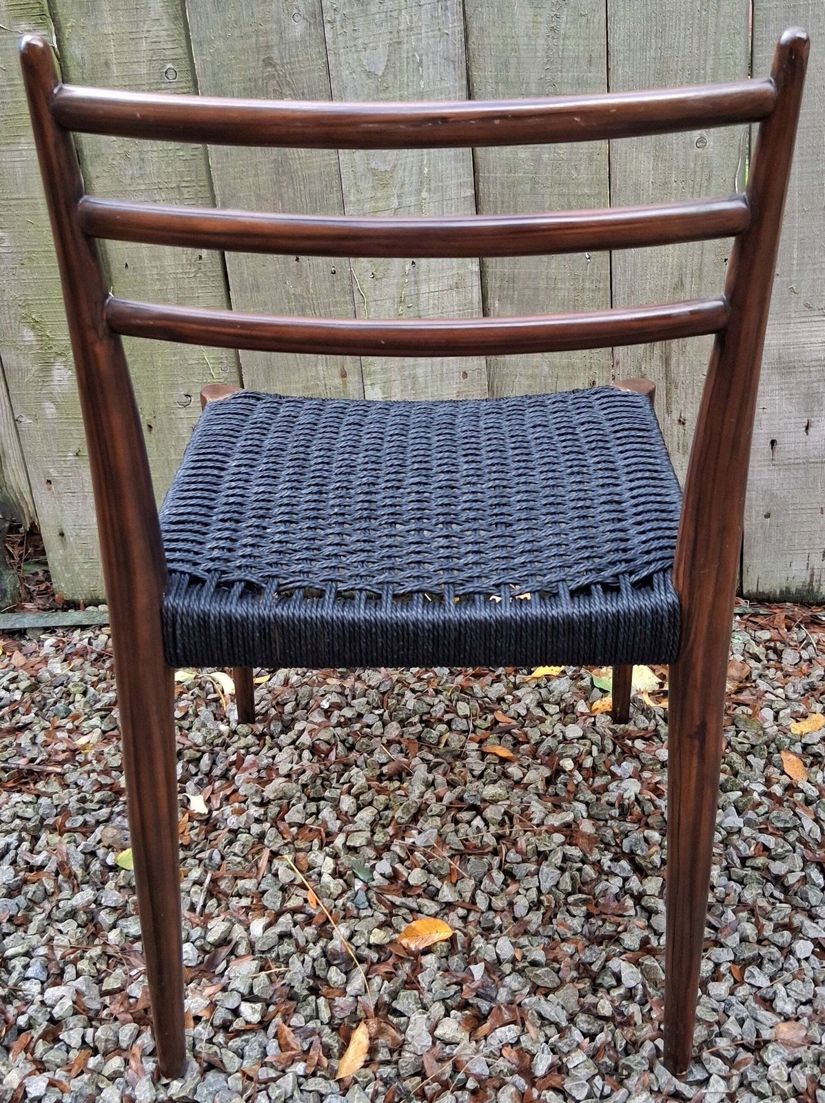 Mcm Ladder Back Danish Papercord Statement/Desk Chair Walnut Effect photo buy