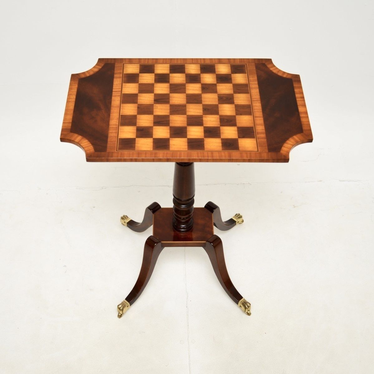 Antique Regency Style Inlaid Mahogany Chess Table photo for sale
