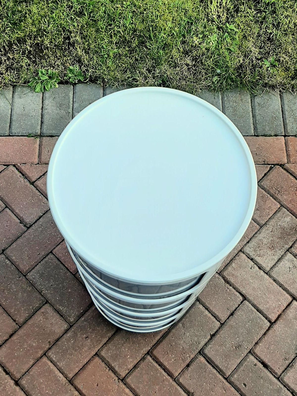Grey & White Kartell Componibili Classic 4 Level Tiered Unit Anna Castelli Mid Century photo 95.0