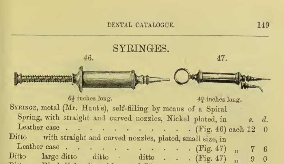 photo furniture Antique 1875 Claudius Ash & Sons "Self Filling" Dental Syringe – Rare Spiral Spring Model