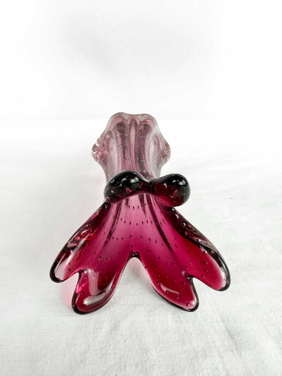 Home Decor Vintage Mid Century Bullicante Murano Swung Art Glass Vase Circa 1960 photo