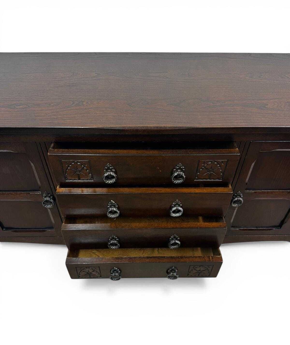 Vintage Oak Sideboard / Central Drawers / C1940 photo 660.0