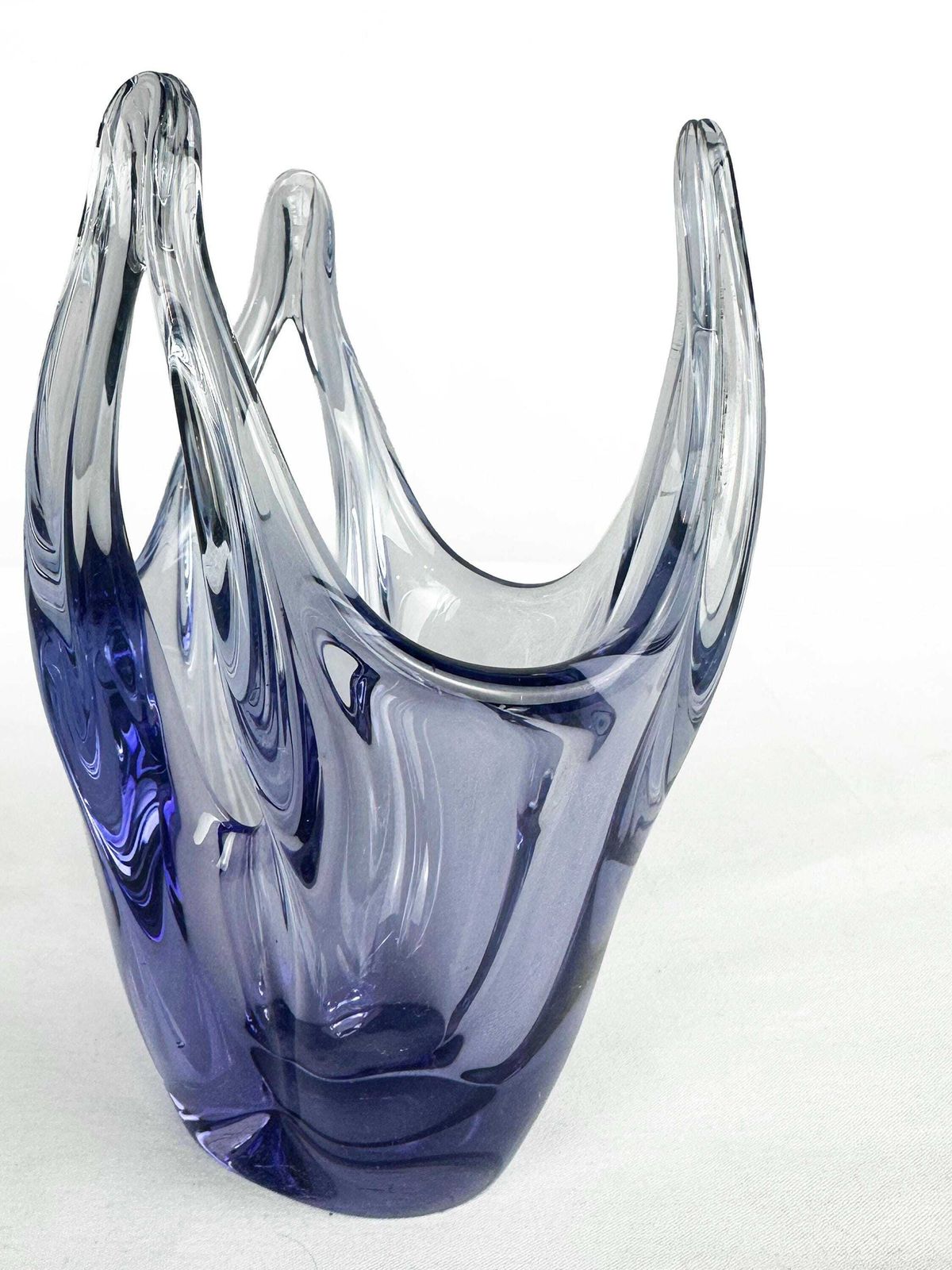 Mid Century Lilac Art Glass Vase/Bowl 1960 photo vinterior