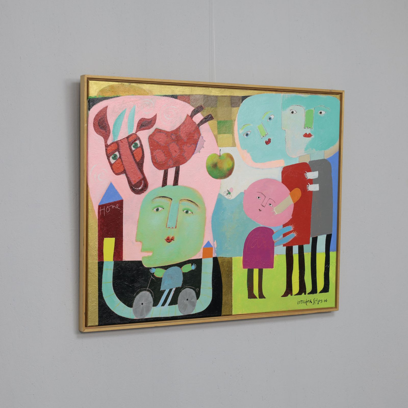 Poetic Family Scene With Horse Painting By Wouter Stips, Netherlands, 2006 photo furniture