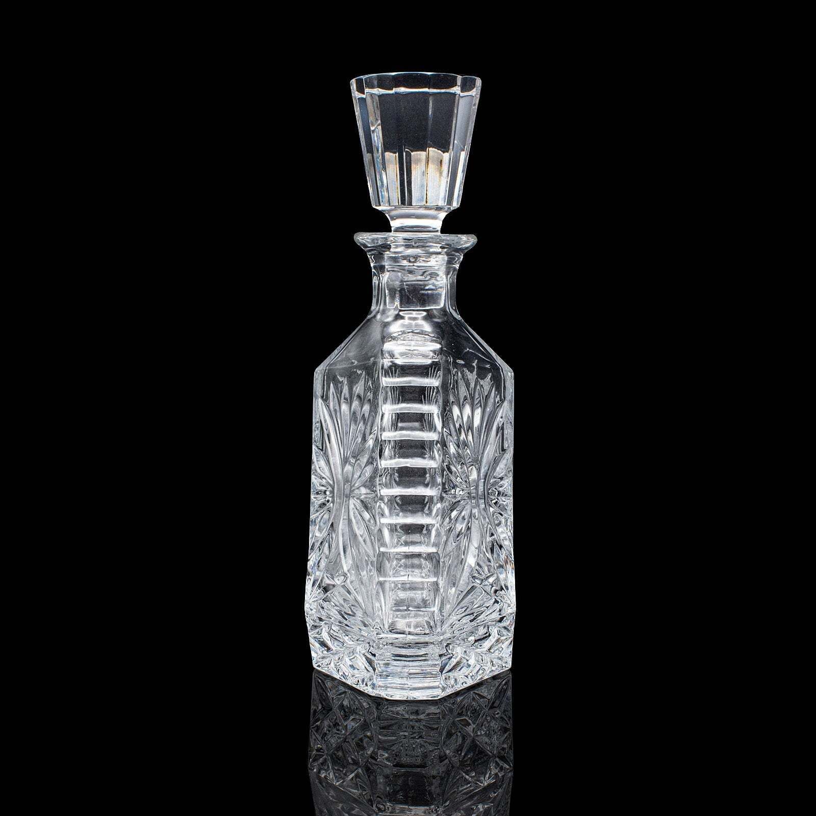 Vintage Liqueur Decanter, English, Crystal Glass, Spirit Bottle, Barware, C.1970 photo Home Decor