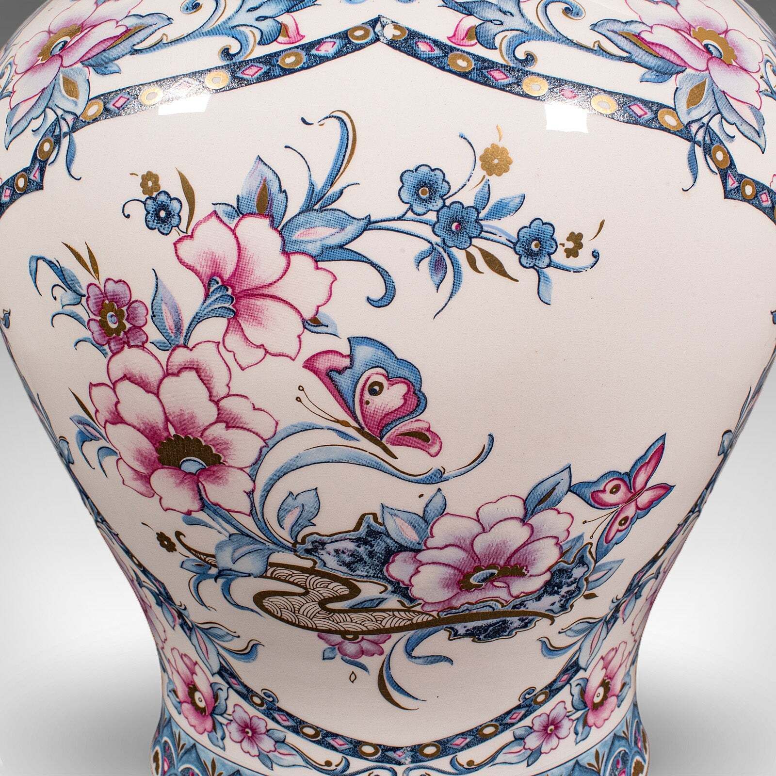 Home Decor Pair Of Large Vintage Display Vases, Italian, Ceramic, Baluster Urn, Circa 1980 photo