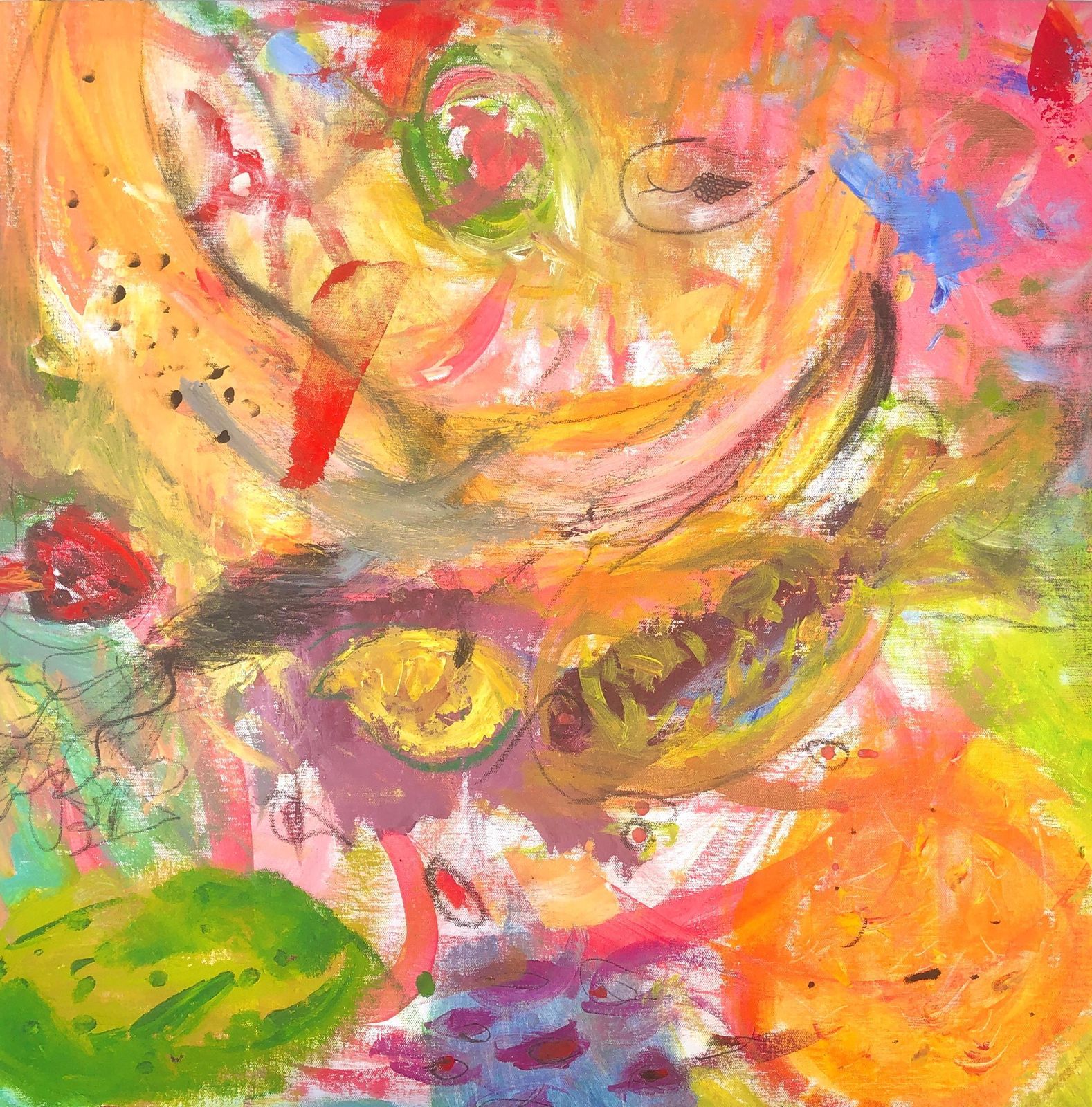 Nerea Caos Contemporary Neo Expressionist Still Life Painting Mediterranean Color Abstract 2022