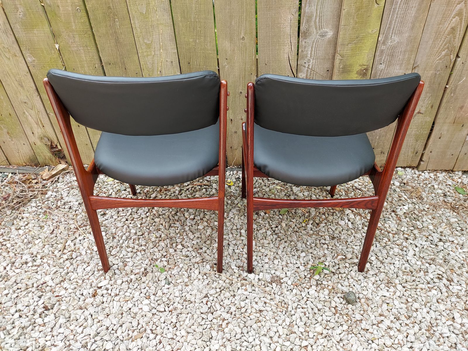 Mcm 2 Rosewood O.D. Mobler A/S Chairs Black Vinyl photo vintage