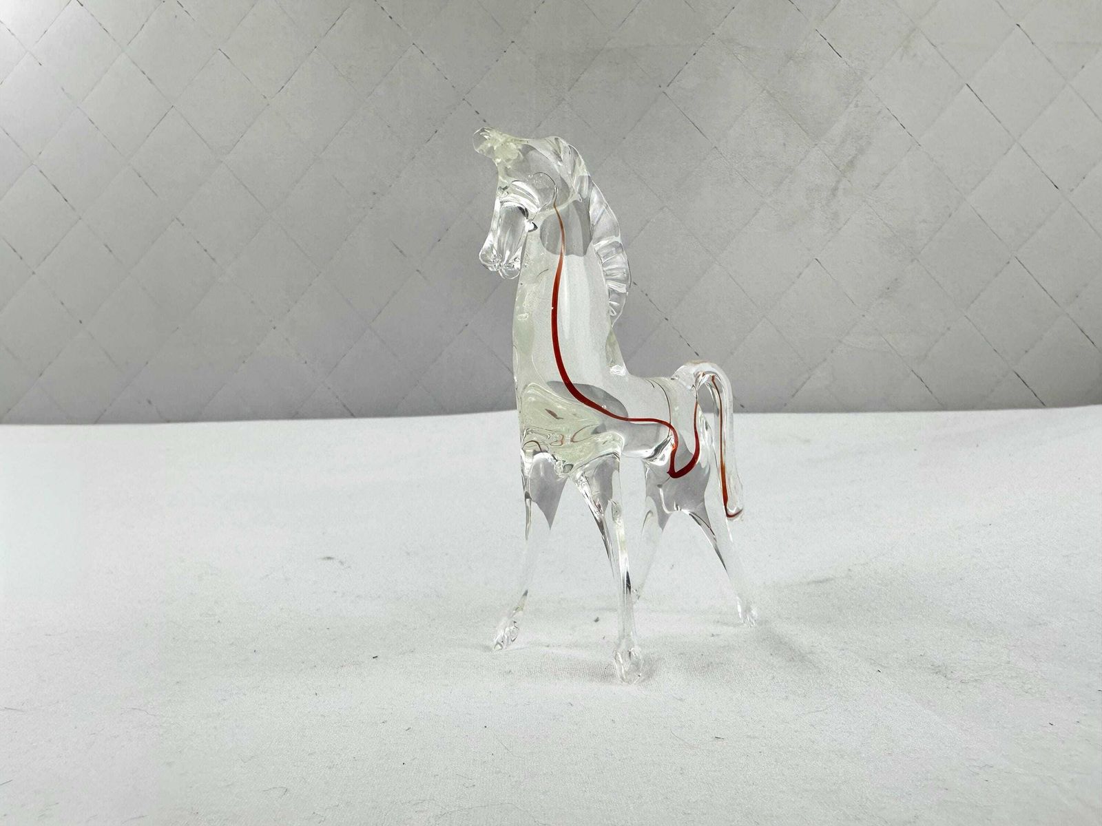 photo for sale Two Mid Century Murano Sommerso Horse Figurines Made In Italy 1970
