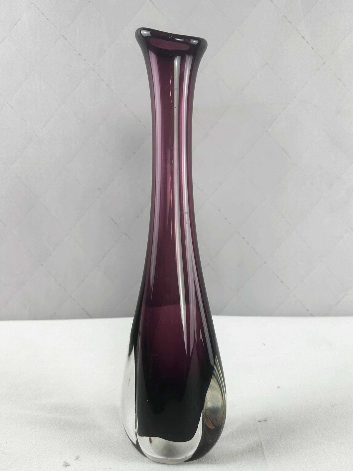 Trio Of Swedish And Italian Mid Century Amethyst Art Glass/Vases 1960 photo 105.0