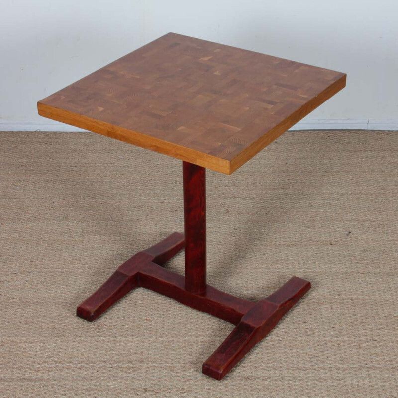 A Square Topped Dining Table Made Of Solid Wood, Dating From The 1980s photo Furniture