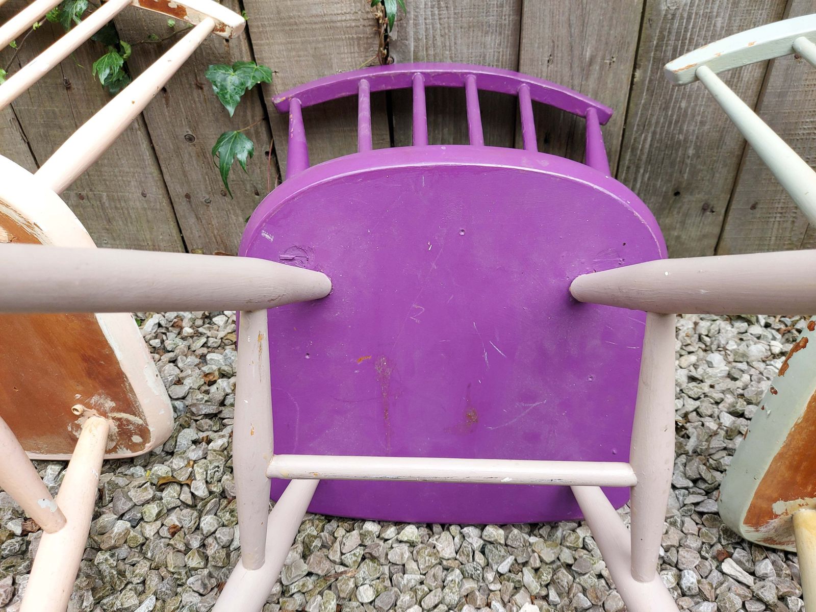 photo vinterior Mcm Ercol 737 Dining Chairs Set Of 4 Painted 2 With Gold Label