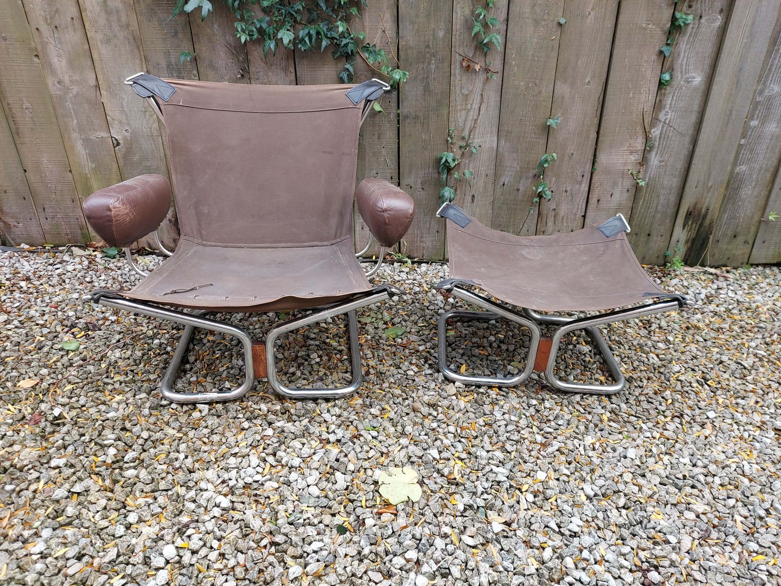 Mcm Wing Lounge Chair And Stool By Harald Relling For Westnofa 1960s photo furniture