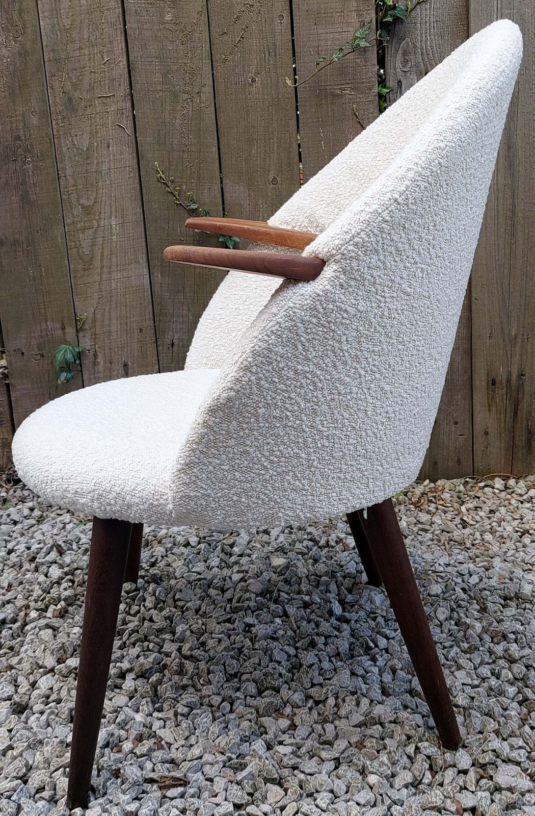 Mid Century Modern Ivory Boucle Tub 'Penguin' Chair photo furniture