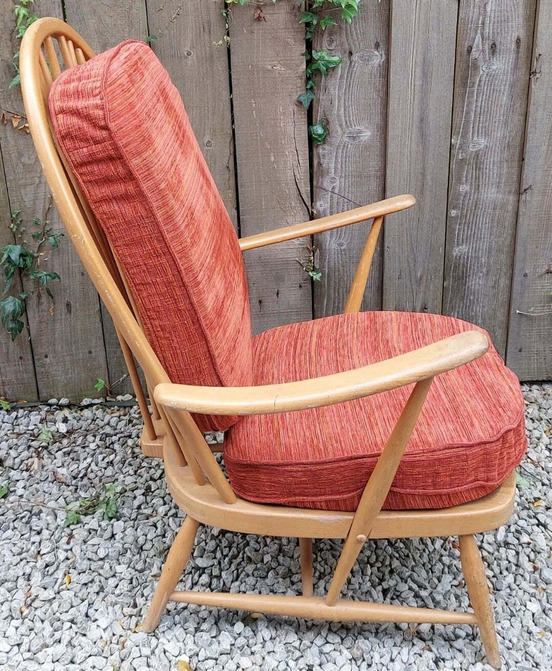Mid Century Modern Blonde Ercol 203 Armchair New Upholstery photo furniture