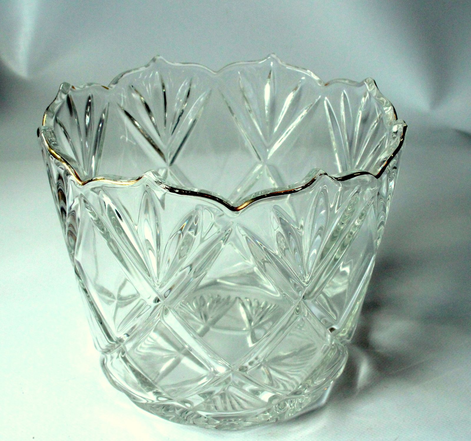 1930s Heavy Lead Crystal Glass Ice Bucket   Champagne Cooler photo furniture