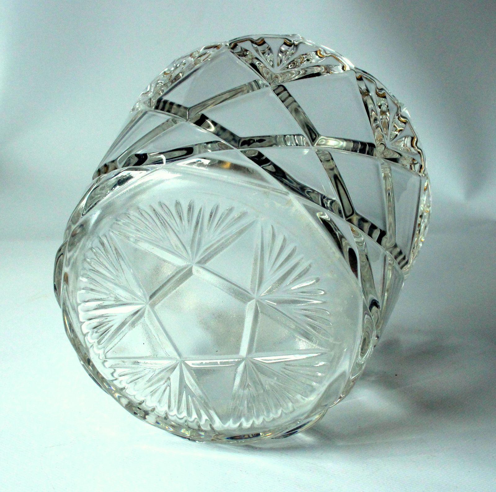 1930s Heavy Lead Crystal Glass Ice Bucket   Champagne Cooler photo vinterior