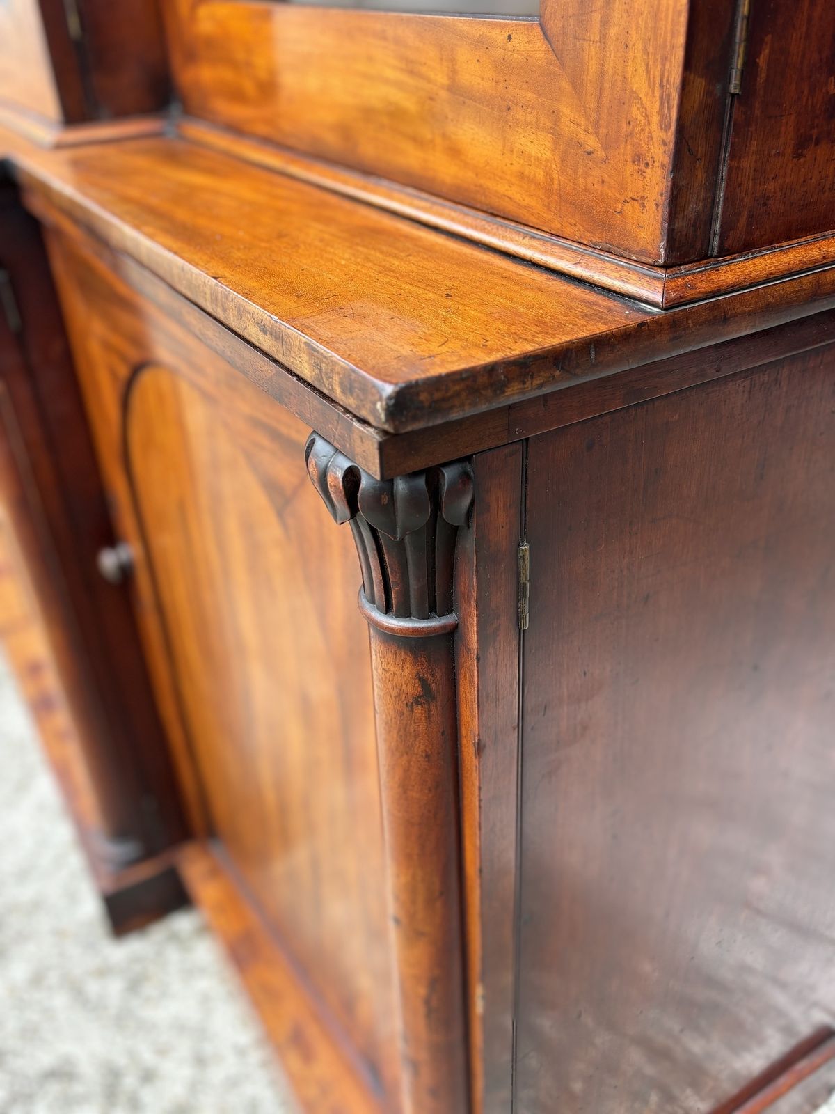 9800.0 Untouched 19th Century William IV Period Mahogany 4 Door Library Bookcase photo