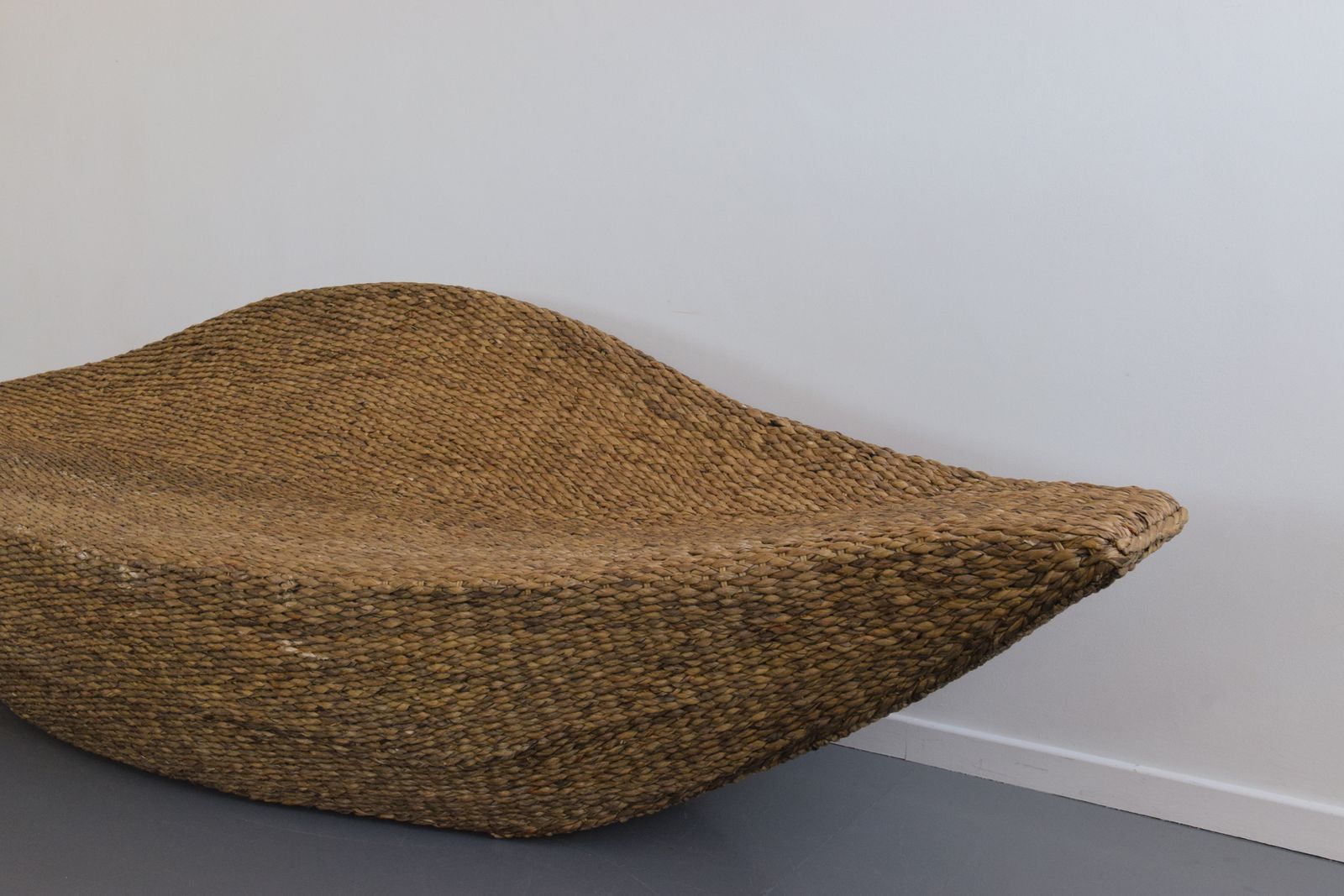 Furniture Vintage 1990s Large Sea Grass Gondola Sofa / Loveseat photo
