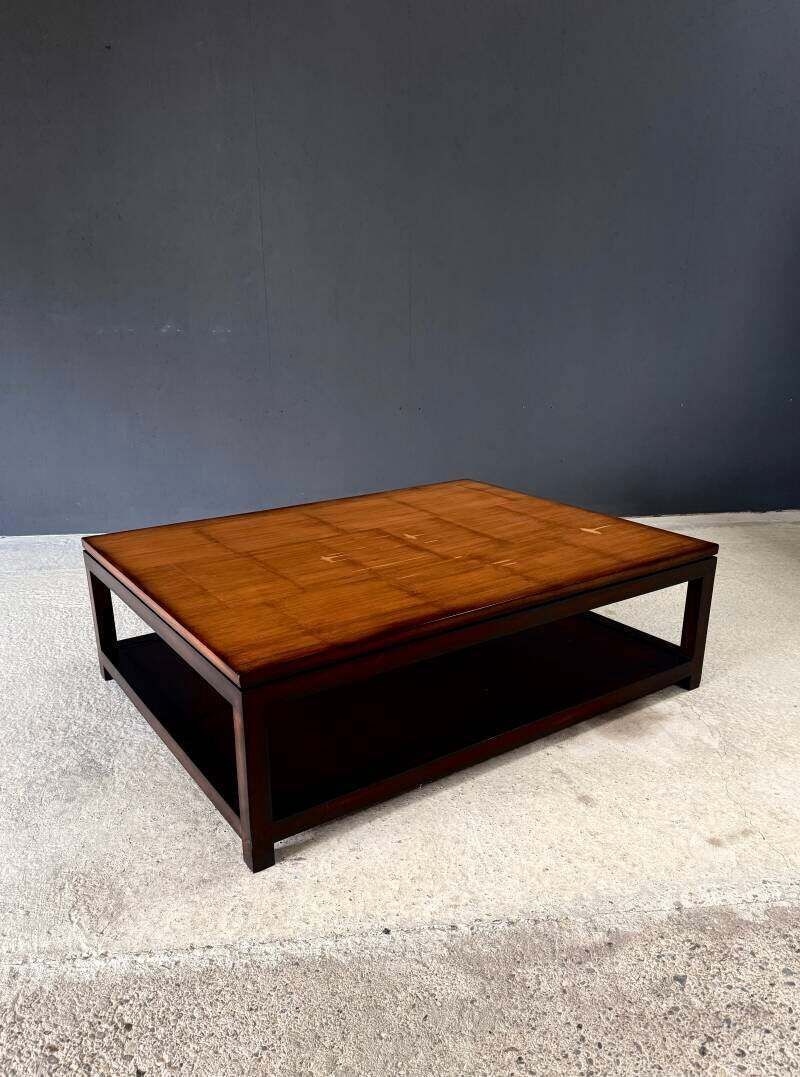 Postmodern Design Two Tier Bamboo Top Coffee Table By Axel Vervoordt photo furniture