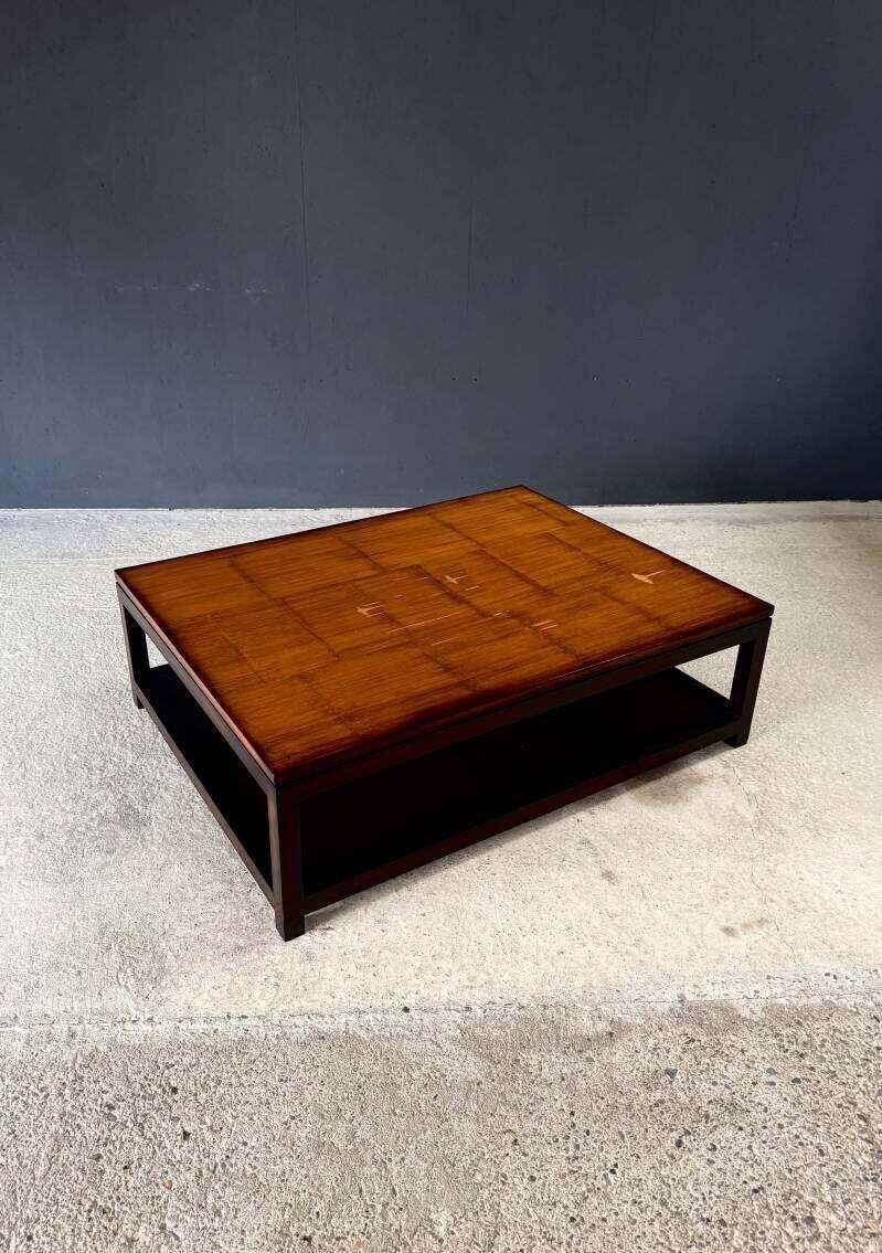 photo for sale Postmodern Design Two Tier Bamboo Top Coffee Table By Axel Vervoordt