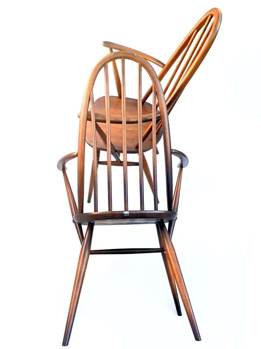 photo furniture Pair Of Authentic Ercol Windsor Carver Armchairs – Gold Label Edition