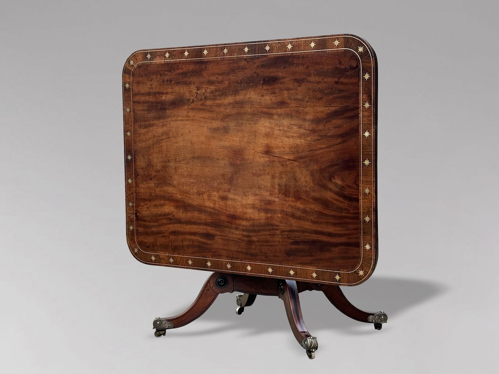 18th Century George III Period Mahogany Brass & Ebony Inlay Centre Table