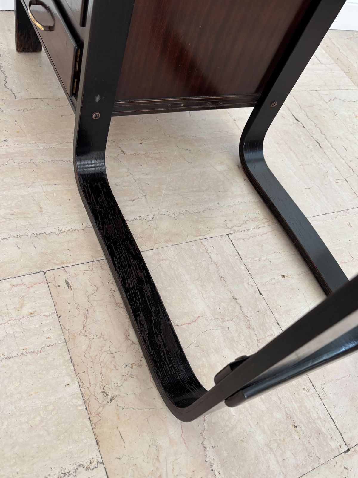 Furniture Giuseppe Pagano Pogatschnig Dark Wood Desk For Gino Maggioni, Italy 1940s photo